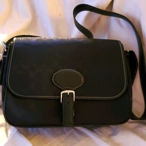 BNWOT Black and Signature Cloth Coach Shoulder Bag